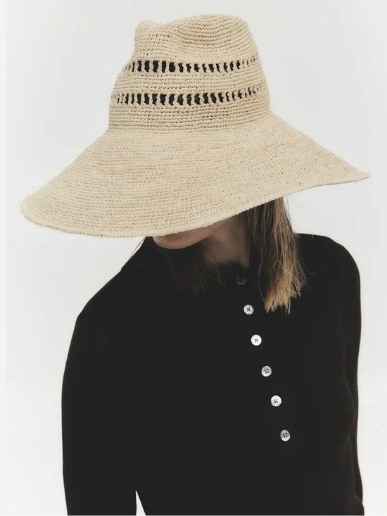 Janessa Leone Accessories - New Janessa Leon Harlow  Wide Brim Sun Hat - Beige